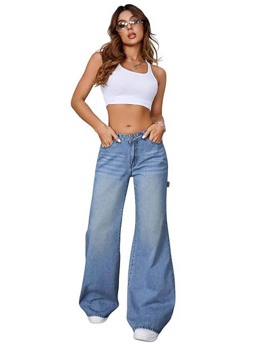 Women High Waisted Sky Blue Jeans - MYLUXURY LANE ENTERPRISE